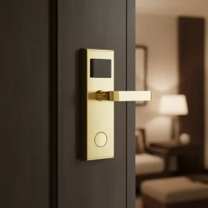 Smart Hotel Door Lock with Free Acess Control System Control Stainless Steel Construction Card Swipe & Mechanical Key Unlock