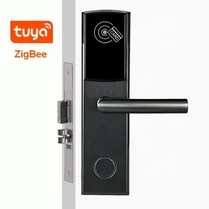 Smart Hotel Lock 13.56MHz MF Card Access Door Lock ZigBee WiFi APP Remote Control Wood Door Stainless Steel Cloud SaaS System