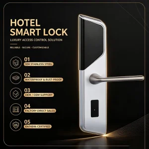 Smart Hotel Lock RFID Card Lock Durable Waterproof Electronic Door Lock with SS304 Stainless Steel Material