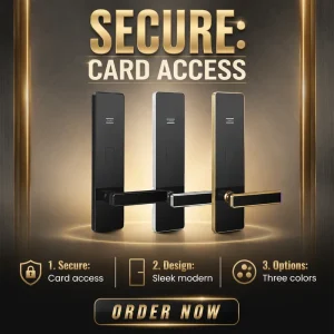 Smart Hotel Lock System RFID Card Unlock Keyless Handle Electronic Mortise Door Lock Stainless Steel Free Software for Apartment