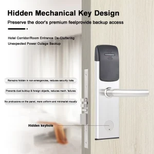 Smart Hotel Wood Door Locks with Card/Key/Password Unlock SDK/ Enabled 304 Stainless Steel