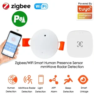 Smart Human Body Radar Sensor Zigbee Ceiling-Mounted Installation PC Material