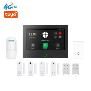 Smart IOT Security System 5000mAh Battery 7” Big Touch Screen Tuya App 8 Wired & 200 Wireless 4G WiFi Alarm System