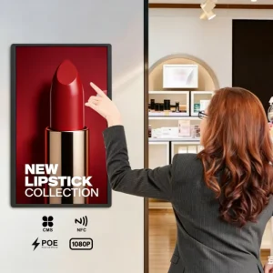 Smart Interactive Display 18.5 21.5 24 27 FHD Ultra Wall Touchscreen Digital Signage Android AI POE Supply for Cosmetics Counter