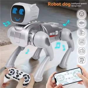 Smart Interactive Electric Rc Dog Voice Control Programmable Led Expression Face Touch Sensor STEM Rc Robot