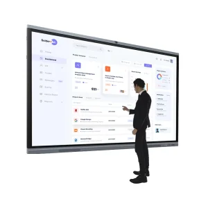 Smart Interactive Whiteboard 55 65 75 Inch Dual System Touch Display Wireless Screen Sharing for Classroom Corporate Training