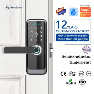 Smart Keyless Deadbolt Lock Fingerprint Electronic Door Locks High Security Front Keypad Handle for Wood Door