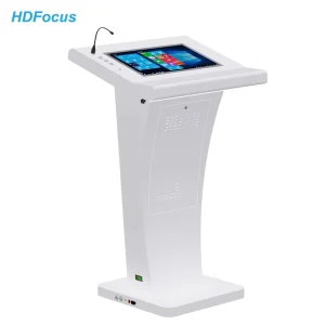 Smart LCD 21.5 Inch All-in-One Touch Screen Digital Podium Kiosk with Mic and Speaker for Conference