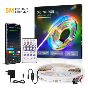 Smart LED Strip Light Kit WiFi Tuya App Control Alexa Google Home Voice RGB Music Sync 5m 10m Complete Package Plug Play