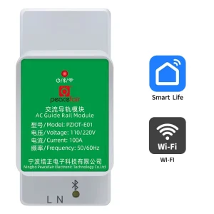 Smart Life APP WiFi IoT 6 in 1 AC Power Analyzer Single Phase DIN Rail KWh Meter 100A Wattmeter Ammeter