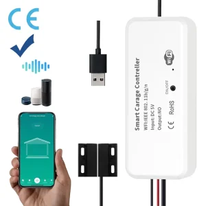 Smart Life Garage Door Sensor Remote Control Open or Close on Tuya App Timing Setting USB Port Suit for Any Power Adapter EU UK