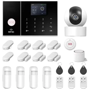 Smart Life Home Alarm System Kit 4G WiFi PIR Motion Sensor ABS Material App Remote Control SOS Function 10m Easy