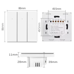 Smart Life Tuya APP Remote Control Wifi Smart Push Button Switch Panel 1 2 3 Gang Wireless Wall Light Switch