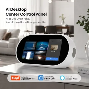 Smart Light Control Panel AI Desktop Hub 5S Zigbee 480×960 Resolution With Security Alert Sensor Notification Pop up for Hotel