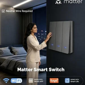 Smart Light Switch 3 Gang WiFi Neutral Wire Required Push Button for Modern Home Factory