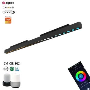 Smart Lighting Led Track Light System 20w Zigbee KNX Matter Casambi Control Dimmer Recessed Magnetic Track Light for Living Room
