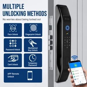 Smart Lock 3D Video Intercom Face Recognition Smart Door Lock Fully Automatic Fingerprint Password Lock for Home Wooden Doors