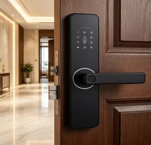 Smart Lock 4 AA Alkaline Batteries Black WIFI Electronic Home Lock