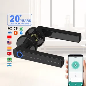 Smart Lock Aluminum Alloy Smart Door Lock With Fingerprint Home Security Cerradura Inteligente Handle Locks