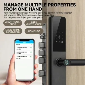 Smart Lock Bluetooth Fingerprint Card Lock Anti theft for Home Hotel Homestay Rental