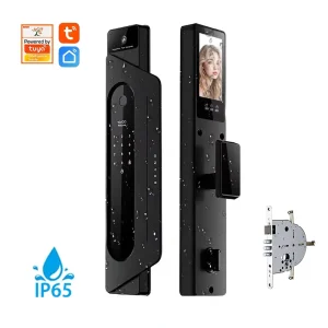 Smart Lock Face Recognition Code Access Aluminum Alloy Wood Steel Doors IP65 Waterproof WiFi Cloud Tuya Smart Home Built in App