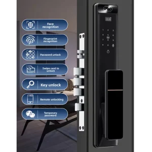Smart Lock Face Recognition Multi Unlock(Fingerprint Card Password Key APP) Tuya APP Remote Control Type C Port Aluminum Alloy