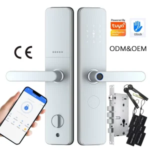 Smart Lock N333 Aluminium Alloy Apartment Door Lock Support Tuya TTLock APP Wi Fi Fingerprint Password IC Card Key