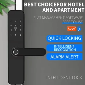Smart Lock T3 with WiFi & Card Access Cloud Storage Grade C Security for Aluminum Door Hotels Hostels Apartments