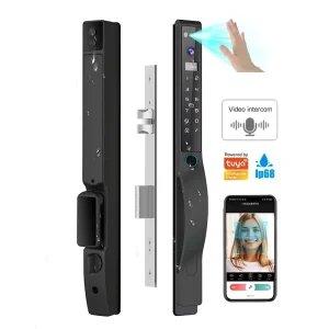 Smart Lock TUYA Wifi Biometric Face Recognition Fingerprint Digital Door Lock Remote Voice Intercom Card Intelligent Lock