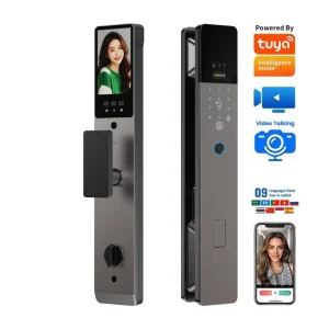 Smart Lock Tuya App WiFi Remote Unlock Digital Password Face Recognition Camera Intelligent Door Lock for Wood Aluminum Doors