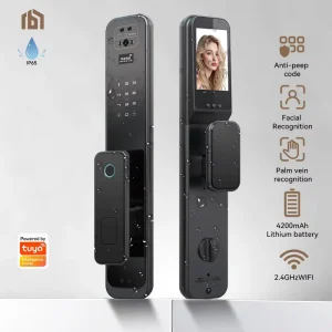 Smart Lock Wood Steel Door Face Recognition Video Intercom WiFi Aluminum Alloy Home Customized IP65 Waterproof App Cloud