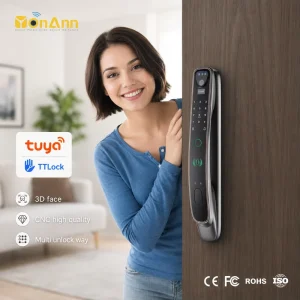 Smart Lock for Steel Doors with WiFi Face Recognition Cloud Storage Aluminum Alloy Construction for Home & Office