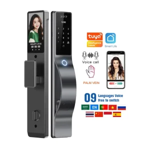 Smart Lock with 3D Face Recognition WIFI Camera & Biometric Fingerprint Fully Automatic Security Door Lock for Home