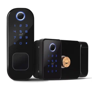 Smart Lock with 5-in-1 Unlock Grade C Cylinder App Control Anti-Peep Password for Steel Doors
