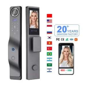 Smart Lock with Real Time Video Call Function Security Camera Fingerprint Digital Locks 3D Face With Tuya APP