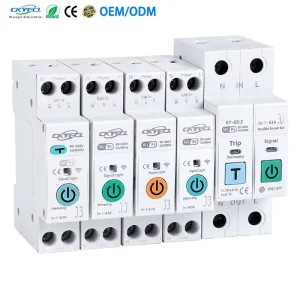 Smart MCB Circuit Breaker WiFi KWh Home Switch Mobile Phone Remote Control Rail Mount 2P63A OEM ODM Breaking 1P+N 90 300V