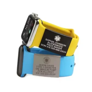Smart Medical Emergency Watch Sleeve Tag Stainless Steel Sidekick Name Tag for Your Watch Band