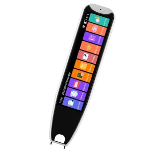 Smart Mini Translator Pen IPS Display Wi Fi Enabled 134 Language Support Electronic Dictionary Recording Function White and Black