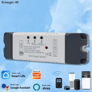 Smart Module 2 Channel 433 MHz Remote Control Universal Relay Automation Module for Garage Door