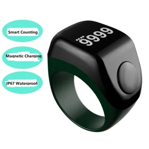 Smart Muslim Ring Tasbeeh Counter Digital Fitness Tracker Mute Phone Function App Control Alarm Clock for Android Plastic