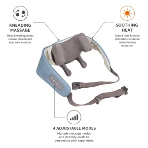 Smart Neck Massager with Heat Kneading Rechargeable Shoulder Massager USB Charging Portable Muscle Relaxer
