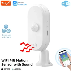 Smart PIR Motion Sensor with Wi-Fi Sound Alarm 8-10m Detection Range for Home Security Charged by Type-C
