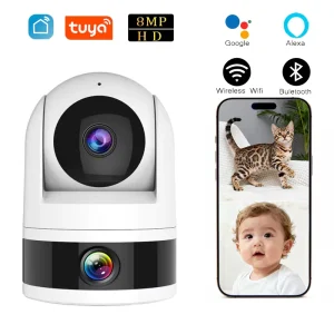 Smart PTZ Security Camera 4K Dual Lens HD IP Camera Smart Home Night Vision Magnetic Wireless WiFi Cloud 40x Optical Zoom
