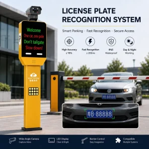 Smart Parking Management System ANPR LPR License Plate Recognition Terminal With LED Display For Vehicle Access Control