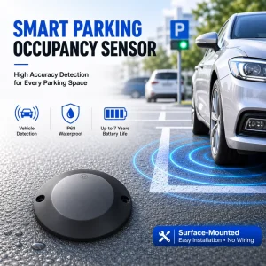 Smart Parking Occupancy Sensor DO201 DO202 DO203 LoRaWAN NB IoT 4G Surface Mounted Ultrasonic Radar Vehicle Detection