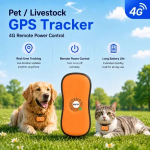 Smart Pet GPS Tracker Waterproof Anti-Lost Real-Time Dog Tracking Collar with Geofence Android Compatible
