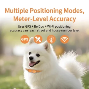Smart Pet Triple-Mode GPS Tracker Collar WiFi LBS Anti Lost Locator Device Dogs Cats Real-Time Tracking IP66 Waterproof 15-Hour