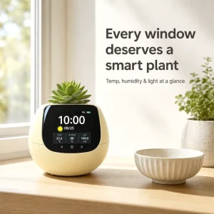 Smart Plant Pot Ai Planter Lcd Display Screen Auto Watering Sensor Monitor For Indoor Home Office Garden