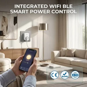 Smart Plug WiFi-BLE-Smart-Socket-Series-Remote-Control-Plug-15A-AC125V-Automatic-Timer-Wireless-Adapter-White