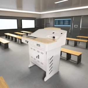 Smart Podium Equipped with Embedded Computer and Hidden Document Scanner Ideal As Lectern for Teacher Teaching Equipment